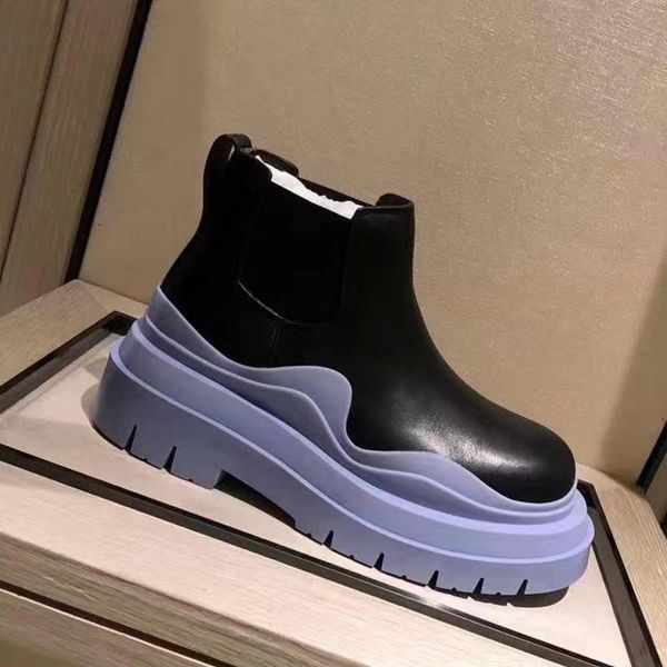 mixed colors ankle boots women thick bottom shoes genuine leather slip on shoe chic woman designer, Black
mixed colors ankle boots women thick bottom shoes genuine leather slip on shoe chic woman designer, Black