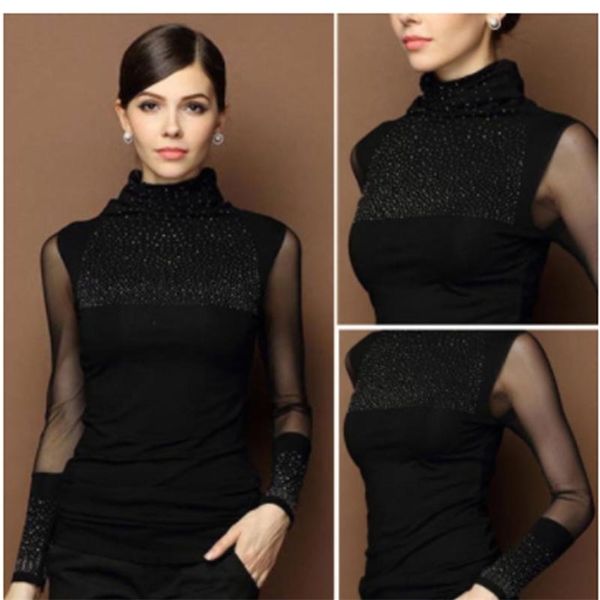 women t-shirt -3xl ladies lace autumn slim plus size long sleeve casual beaded openwork female clothing 210522, White
women t-shirt -3xl ladies lace autumn slim plus size long sleeve casual beaded openwork female clothing 210522, White