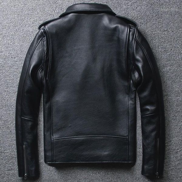 men's leather & faux cow motorcycle genuine jacket men sashes double-layer biker diagonal zipper punk fashion short real coat, Black
men's leather & faux cow motorcycle genuine jacket men sashes double-layer biker diagonal zipper punk fashion short real coat, Black