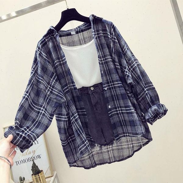 fashion plaid and womens blouses casual matching color long sleeve button shirt blusas mujer de moda, White
fashion plaid and womens blouses casual matching color long sleeve button shirt blusas mujer de moda, White