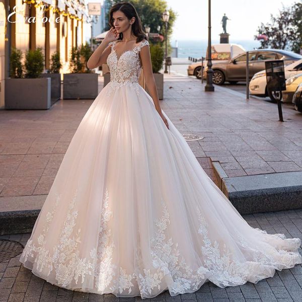 other wedding dresses evalove gorgeous appliques court train ball gown dress luxury scoop neck beading cap sleeves custom princess bridal, White
other wedding dresses evalove gorgeous appliques court train ball gown dress luxury scoop neck beading cap sleeves custom princess bridal, White