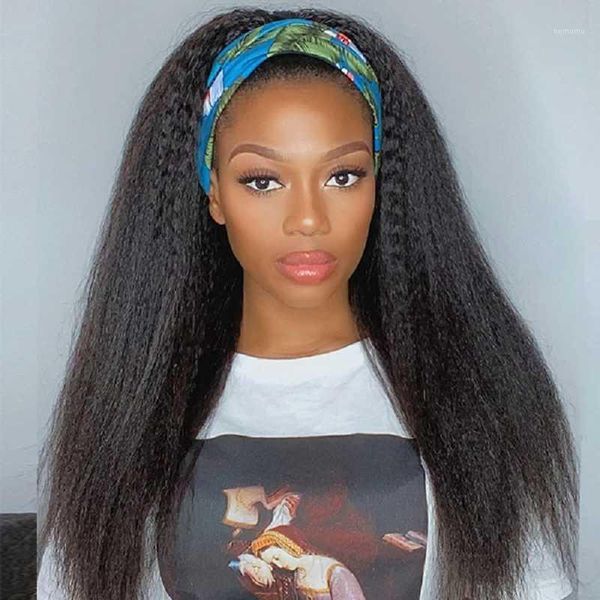 headband wig human hair brazilian kinky straight wigs for black women glueless full machine made with headband1, Black;brown
headband wig human hair brazilian kinky straight wigs for black women glueless full machine made with headband1, Black;brown
