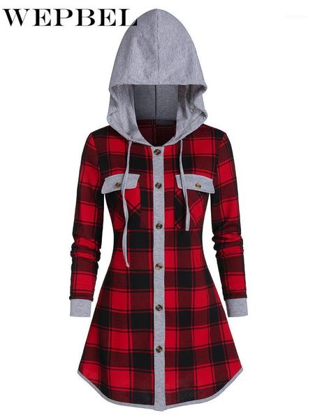 women's blouses & shirts wepbel blouse long-sleeved casual hooded spring and autumn cardigan single-breasted pocket plaid slim-fit, White
women's blouses & shirts wepbel blouse long-sleeved casual hooded spring and autumn cardigan single-breasted pocket plaid slim-fit, White