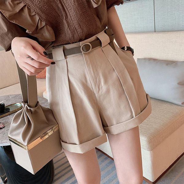 women's shorts high waist wide leg women 2021 summer korean black loose a-line cargo girl streetwear casual overalls, White;black
women's shorts high waist wide leg women 2021 summer korean black loose a-line cargo girl streetwear casual overalls, White;black