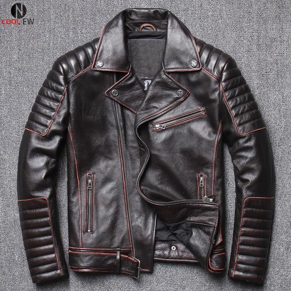 men's leather & faux 2021 vintage brown american motorcycle style genuine jacket men plus size 4xl real natural cowhide slim fit autumn, Black
men's leather & faux 2021 vintage brown american motorcycle style genuine jacket men plus size 4xl real natural cowhide slim fit autumn, Black