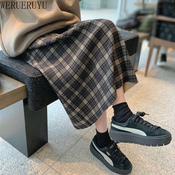 werueruyu women elegant long skirts autumn and winter ladies fashion plaid skirt female chic clothes 210608, Black
werueruyu women elegant long skirts autumn and winter ladies fashion plaid skirt female chic clothes 210608, Black