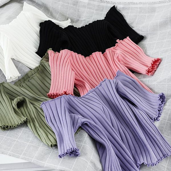 women's t-shirt fashion candy color short knitted t shirt women slim summer sleeve knitwear off shoulder t-shirts c6173, White
women's t-shirt fashion candy color short knitted t shirt women slim summer sleeve knitwear off shoulder t-shirts c6173, White