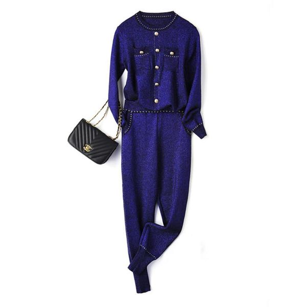 women's two piece pants knitted suit women spring autumn solid color round neck pullover blouse+elastic waist casual trousers t, White
women's two piece pants knitted suit women spring autumn solid color round neck pullover blouse+elastic waist casual trousers t, White