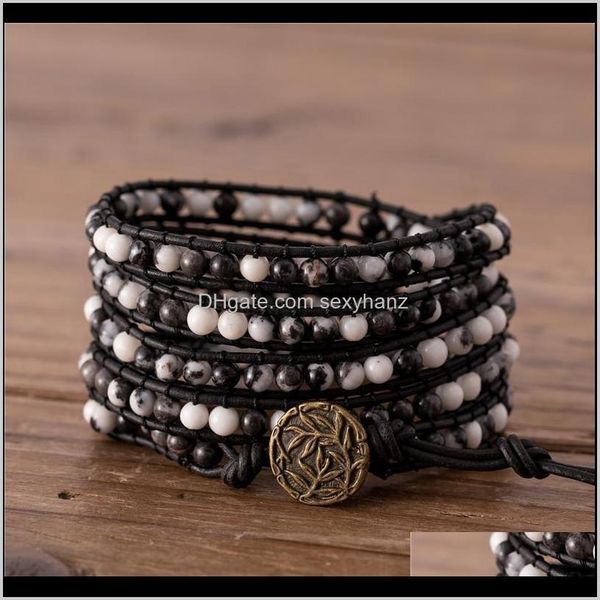 bracelets jewelrystrands 4mm black zebra beads leather bracelet boho wrap around classic braided gift for friend tennis drop delivery 2021 q, Golden;silver
bracelets jewelrystrands 4mm black zebra beads leather bracelet boho wrap around classic braided gift for friend tennis drop delivery 2021 q, Golden;silver