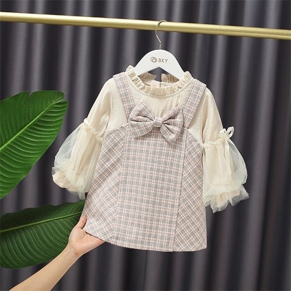 girl's dresses autumn baby bow princess elegant long sleeve a- line dress girls sweet plaid kids q1113, Red;yellow
girl's dresses autumn baby bow princess elegant long sleeve a- line dress girls sweet plaid kids q1113, Red;yellow