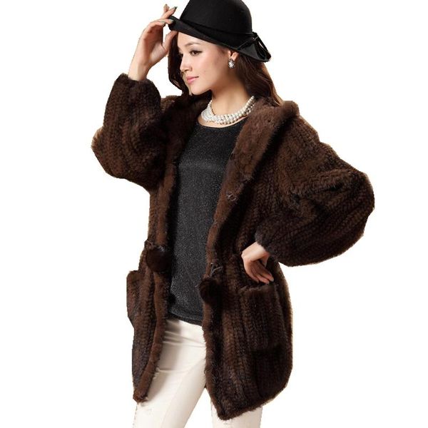 women's fur & faux luxury winter genuine real knitted mink coat with hoody lady warm outerwear overcoat vf0498, Black
women's fur & faux luxury winter genuine real knitted mink coat with hoody lady warm outerwear overcoat vf0498, Black