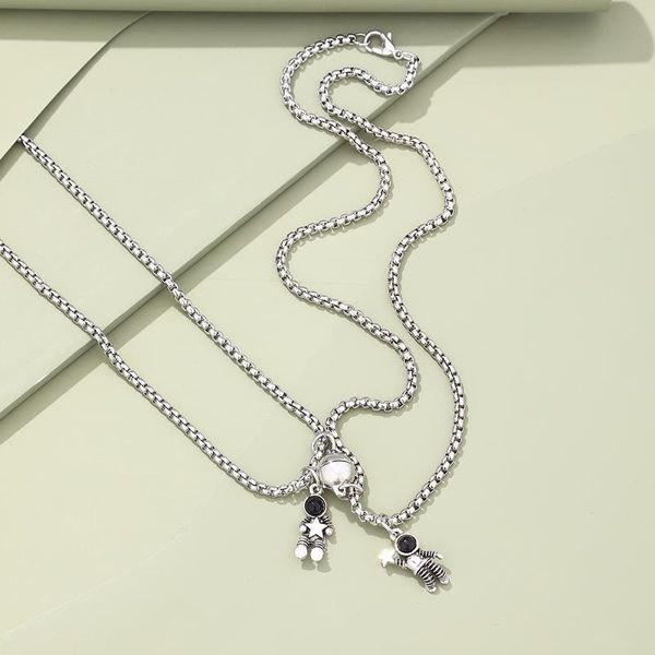 pendant necklaces lost lady fashion ins necklace style couple model magnet astronaut necklac alloy jewelry wholesale direct sales, Silver
pendant necklaces lost lady fashion ins necklace style couple model magnet astronaut necklac alloy jewelry wholesale direct sales, Silver