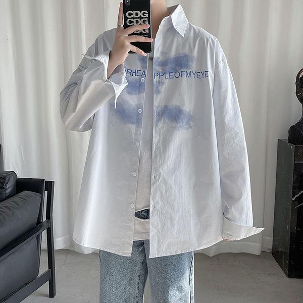 spring cold neutral long sleeve outdoor kpop beach holiday preppy style smart casual loose printed shirt men's shirts, White;black
spring cold neutral long sleeve outdoor kpop beach holiday preppy style smart casual loose printed shirt men's shirts, White;black