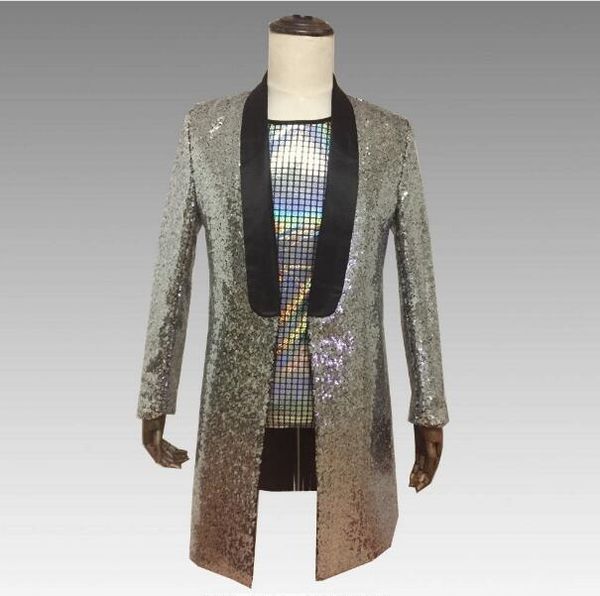 men's jackets 2021 bright high density sequins slim solid jacket nightclub host outfit men singer show long magician coat, Black;brown
men's jackets 2021 bright high density sequins slim solid jacket nightclub host outfit men singer show long magician coat, Black;brown