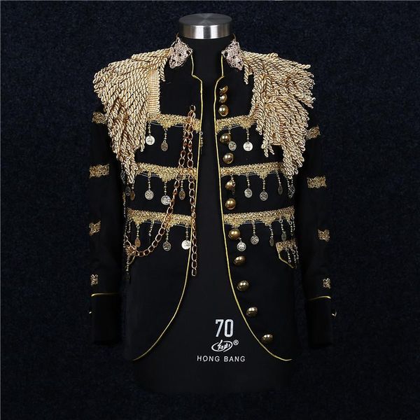 men's suits & blazers european and american fashion tassel costumes stage court style rock roll personality jacket, White;black
men's suits & blazers european and american fashion tassel costumes stage court style rock roll personality jacket, White;black