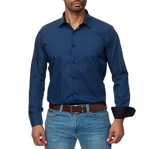 men's casual shirts social shirt euro-american business pure color lapel long sleeve for men camisa masculina, White;black
men's casual shirts social shirt euro-american business pure color lapel long sleeve for men camisa masculina, White;black