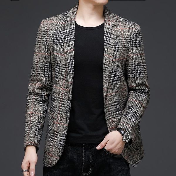 men's suits & blazers original men british blazer autumn slim fit plaid suit jacket wedding business casual costume homme dress coat j6, White;black
men's suits & blazers original men british blazer autumn slim fit plaid suit jacket wedding business casual costume homme dress coat j6, White;black