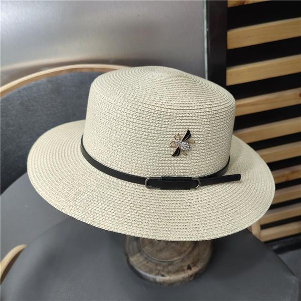 ladies sun fedora hats small bee straw hat retro gold braided female sunshade flat cap visors wide brim, Blue;gray
ladies sun fedora hats small bee straw hat retro gold braided female sunshade flat cap visors wide brim, Blue;gray