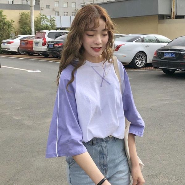 women's t-shirt t-shirts women patchwork colorful half sleeve loose tshirt womens harajuku summer tee shirt streetwear korean style, White
women's t-shirt t-shirts women patchwork colorful half sleeve loose tshirt womens harajuku summer tee shirt streetwear korean style, White