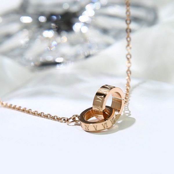 yun ruo fashion roman numerals double circle pendant necklace rose gold titanium steel jewelry woman birthday gift never fade, Silver
yun ruo fashion roman numerals double circle pendant necklace rose gold titanium steel jewelry woman birthday gift never fade, Silver
