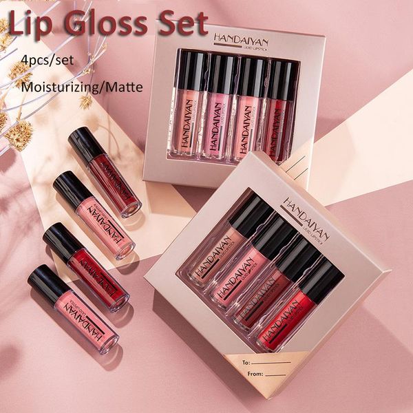 4pcs/set moisturizing matte lip gloss bright velvet mat liquid lipstick colorful comfortable lady makeup kit with gift box
4pcs/set moisturizing matte lip gloss bright velvet mat liquid lipstick colorful comfortable lady makeup kit with gift box