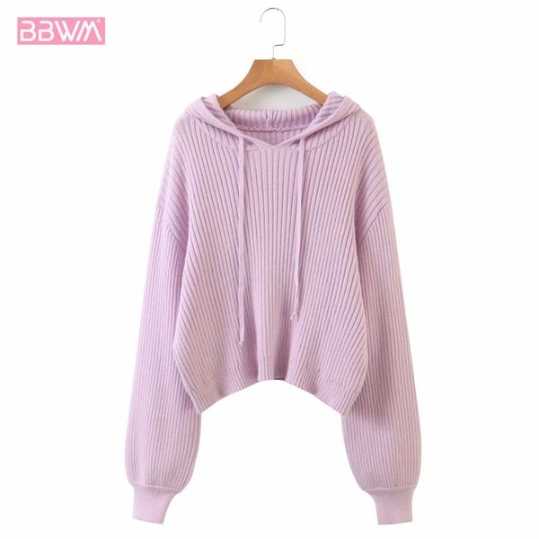 long-sleeved drawstring loose fashion wild hooded pullover knit women's sweater casual sports chic female sweater 210507, Black
long-sleeved drawstring loose fashion wild hooded pullover knit women's sweater casual sports chic female sweater 210507, Black