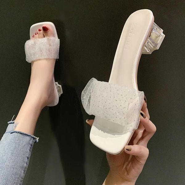 slippers square heel casual women's shoes with platform transparent pantofle med heeled mules slides block luxury 2021, Black
slippers square heel casual women's shoes with platform transparent pantofle med heeled mules slides block luxury 2021, Black