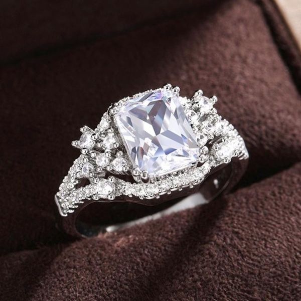 wedding rings caoshi brilliant bridal jewelry silver color inlaid big square cubic zirconia for women fashion accessories, Slivery;golden 
wedding rings caoshi brilliant bridal jewelry silver color inlaid big square cubic zirconia for women fashion accessories, Slivery;golden