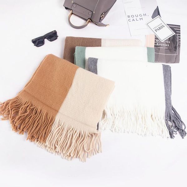 scarves 40*150cm tassels thick two-color stitching wool cashmere scarf shawls winter women wholesale, Blue;gray
scarves 40*150cm tassels thick two-color stitching wool cashmere scarf shawls winter women wholesale, Blue;gray