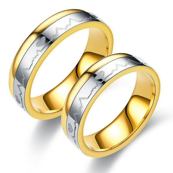 cluster rings asjerlya arrival 6mm 100% titanium steel ecg ring stainless promise heartbeat jewelry for men women, Golden;silver
cluster rings asjerlya arrival 6mm 100% titanium steel ecg ring stainless promise heartbeat jewelry for men women, Golden;silver