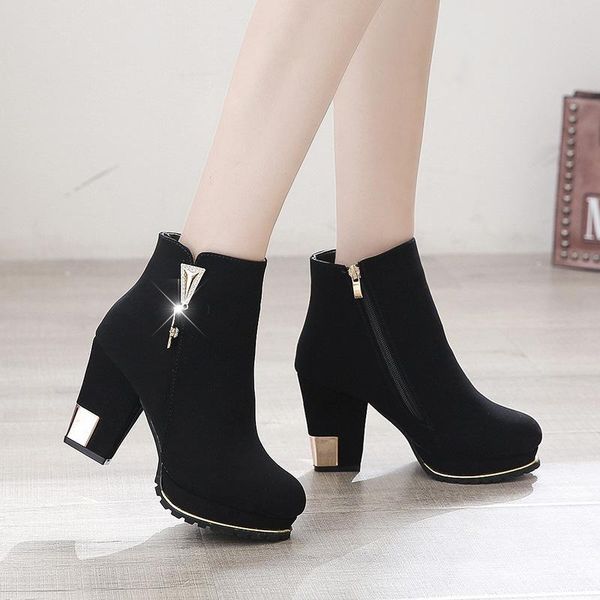 boots 2021 ankle women platform high heels female side zipper short boot casual ladies velvet warm rhinestone botas mujer, Black
boots 2021 ankle women platform high heels female side zipper short boot casual ladies velvet warm rhinestone botas mujer, Black