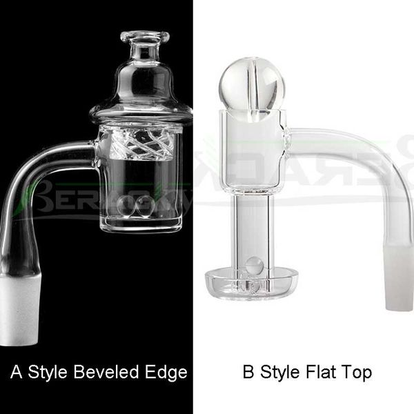 Image of Beracky Two Styles Beveled Edge/Flat Top Terp Slurper Smoking Quartz Banger With Glass Spinning Carb Cap 10mm 14mm 18mm Male Female Nails For Dab Rigs Water Bongs