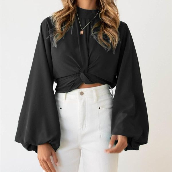 women's blouses & shirts fashion womens and solid color bishop sleeve stand collar kink dew belly blouse blusas mujer de moda 2021, White
women's blouses & shirts fashion womens and solid color bishop sleeve stand collar kink dew belly blouse blusas mujer de moda 2021, White