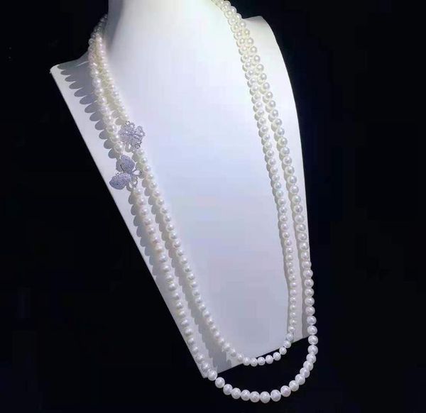 chains micro inlaid zircon butterfly accessories white freshwater pearl necklace tassel pendant long sweater chain 75-85cm, Silver
chains micro inlaid zircon butterfly accessories white freshwater pearl necklace tassel pendant long sweater chain 75-85cm, Silver