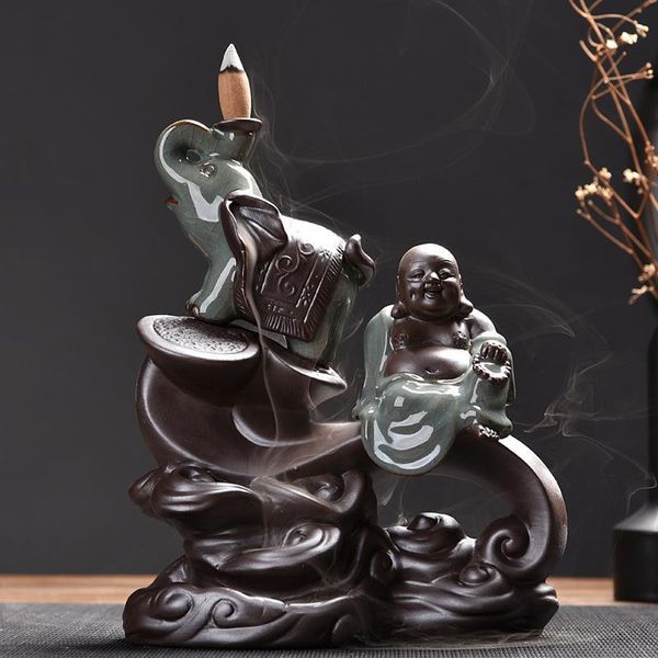 fragrance lamps buddha incense burner smoke waterfall backflow holder elephant ceramic censer mountain river handicraft
fragrance lamps buddha incense burner smoke waterfall backflow holder elephant ceramic censer mountain river handicraft