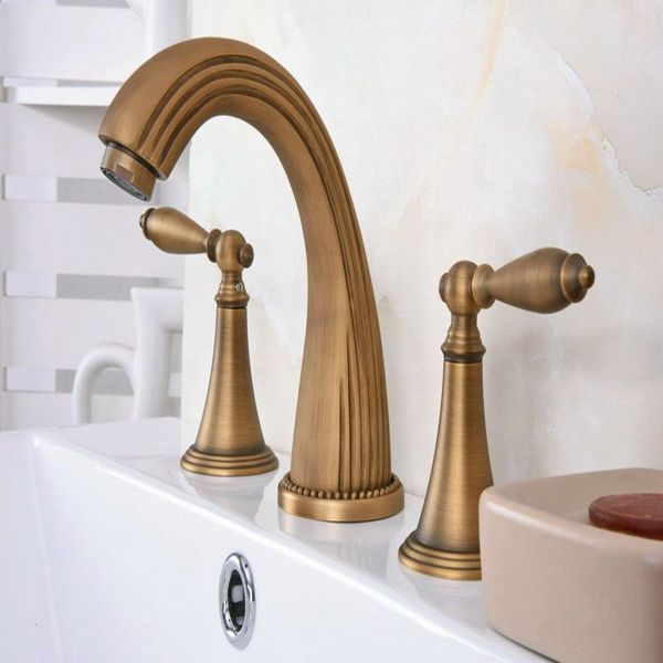 vintage retro antique brass deck mounted dual handles widespread bathroom 3 holes basin faucet mixer water taps aan088
vintage retro antique brass deck mounted dual handles widespread bathroom 3 holes basin faucet mixer water taps aan088