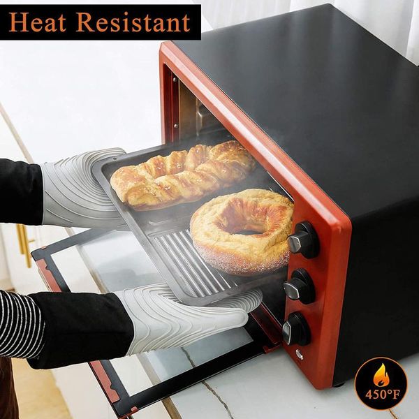 pair silicone oven mitts non-slip gloves extra long flexible with quilted liner cotton baking insulation
pair silicone oven mitts non-slip gloves extra long flexible with quilted liner cotton baking insulation