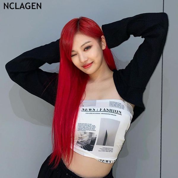 women's tanks & camis nclagen spaper print strapless tank slim fitness tube vest with casual outwear women fashion streetwear two o, White
women's tanks & camis nclagen spaper print strapless tank slim fitness tube vest with casual outwear women fashion streetwear two o, White