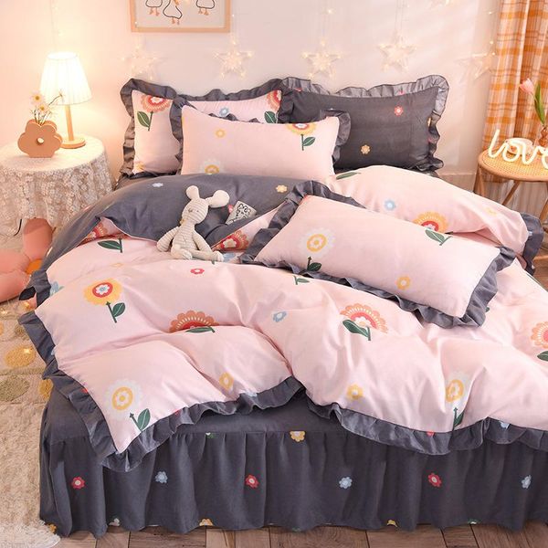 bedding sets korean ruffles luxury lovely princess 150x200cm bed skirt 4 pcs high-end bedsheet duvet cover set
bedding sets korean ruffles luxury lovely princess 150x200cm bed skirt 4 pcs high-end bedsheet duvet cover set
