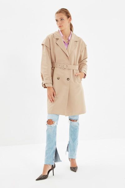 women's trench coats trendyol round buckle belt water repellent featured twoaw22tr0015, Tan;black
women's trench coats trendyol round buckle belt water repellent featured twoaw22tr0015, Tan;black