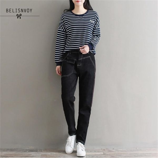 fashion spring boyfriend jeans for women vintage high waist washed button black denim long harem plus size 3xl 210520, Blue
fashion spring boyfriend jeans for women vintage high waist washed button black denim long harem plus size 3xl 210520, Blue