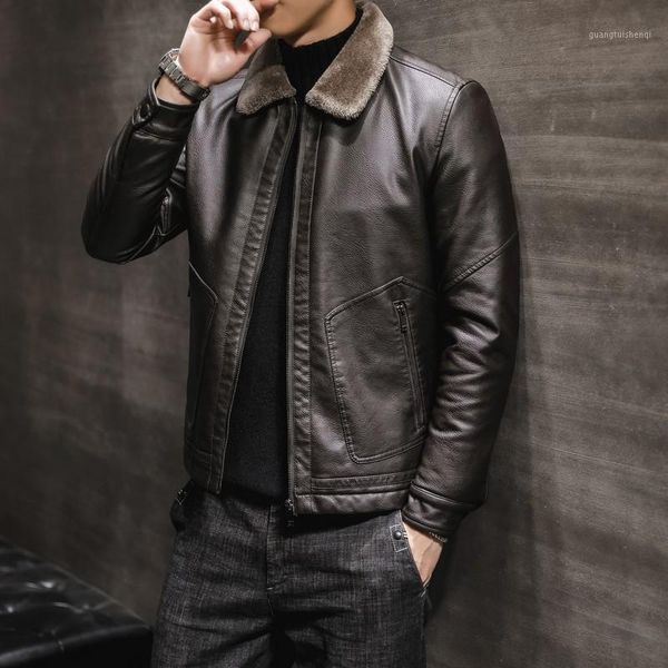 men's fur & faux boutique winter the 2021 older male lapel with velvet one fertilizer plus-size men leather, Black
men's fur & faux boutique winter the 2021 older male lapel with velvet one fertilizer plus-size men leather, Black