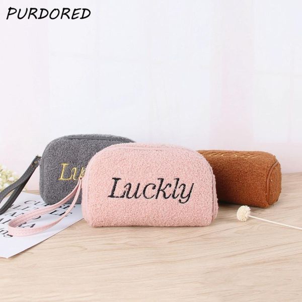 cosmetic bags & cases purdored 1 pc soft hairy makeup bag women zipper large embroidery travel solid color make up toiletry kit
cosmetic bags & cases purdored 1 pc soft hairy makeup bag women zipper large embroidery travel solid color make up toiletry kit