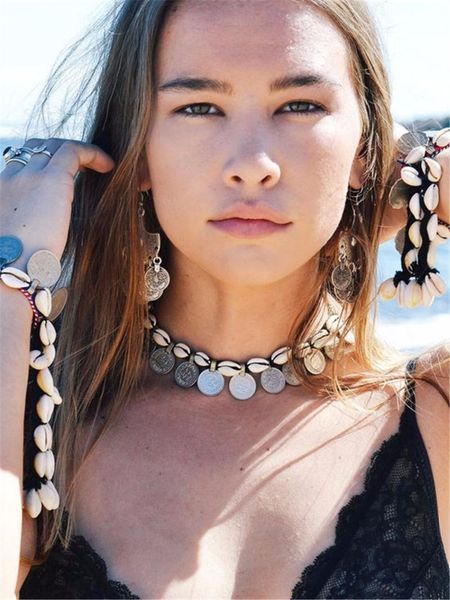 earrings & necklace vintage black rope shell beads statement pendant bracelets jewelry sets summer beach coin tassel tribal gift, Silver
earrings & necklace vintage black rope shell beads statement pendant bracelets jewelry sets summer beach coin tassel tribal gift, Silver