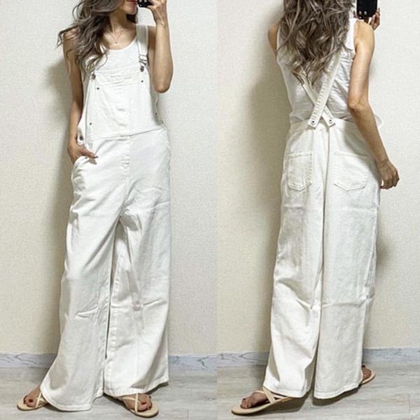 women's pants & capris 2021 fashion design streetwear white casual plain full length suspenders wide legs jumpsuit, Black;white
women's pants & capris 2021 fashion design streetwear white casual plain full length suspenders wide legs jumpsuit, Black;white