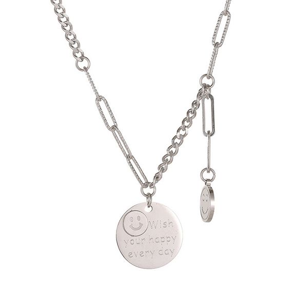 xianlan071 han edition web celebrity smile necklace personality titanium steel don't rub off the port of atmosphere quality, and t, Silver
xianlan071 han edition web celebrity smile necklace personality titanium steel don't rub off the port of atmosphere quality, and t, Silver