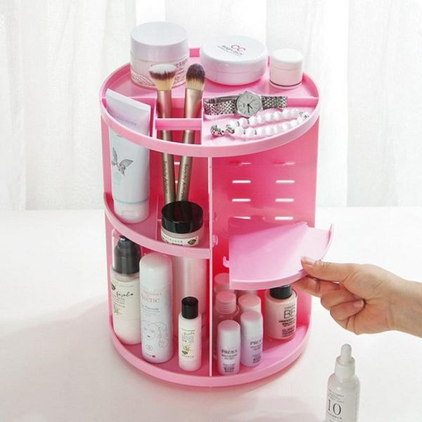 bathroom storage & organization makeup organizer adjustable holder rack large capacity 360 rotating make up caddy shelf cosmetics box
bathroom storage & organization makeup organizer adjustable holder rack large capacity 360 rotating make up caddy shelf cosmetics box
