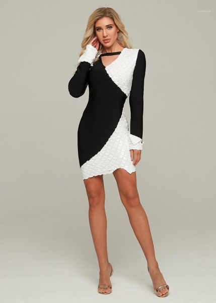 casual dresses 2021 women fashion dress black and white round neck long sleeve celebrity party bodycon bandage drop, Black;gray
casual dresses 2021 women fashion dress black and white round neck long sleeve celebrity party bodycon bandage drop, Black;gray
