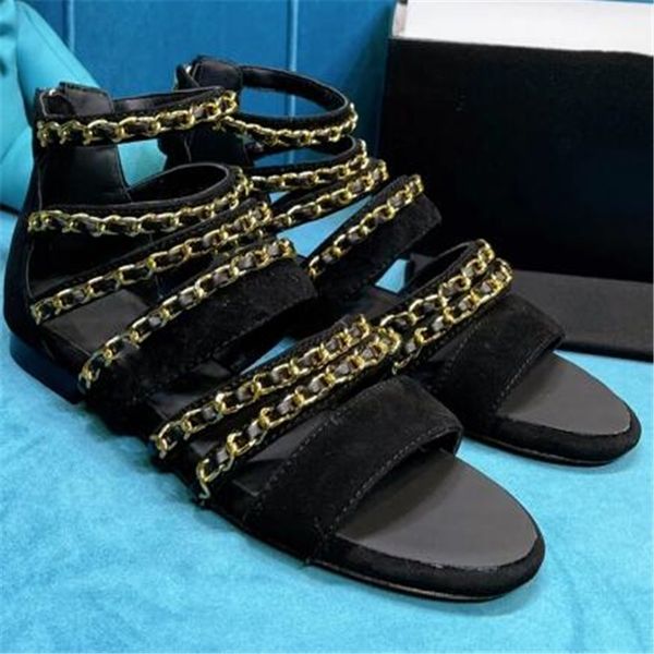 chain new round toe sandals rivet casual elegant ladies gladiator women shoes, Black
chain new round toe sandals rivet casual elegant ladies gladiator women shoes, Black