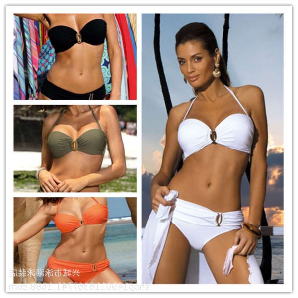 bikini swimsuit split solid bikini u-shaped decorative swimming suit, White;black
bikini swimsuit split solid bikini u-shaped decorative swimming suit, White;black